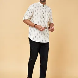 indus route by Pantaloons Abstract Printed Thread Work Pathani Kurta image 2