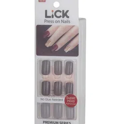 LICK 24 Pcs Acrylic Reusable Stick On False Nails With Application Kit - Maroon image 4