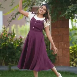 Women Purple Dungaree-image-43