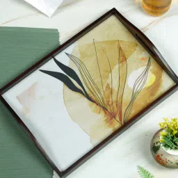 Autumn Teak Brown Teak Wood & MDF Serving Tray Reinvention factory-picture-6
