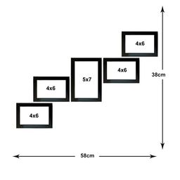 Kuber Industries Set Of 5 Black Collage Photo Frames image 2
