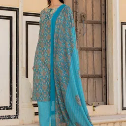 Varanga Ethnic Motifs Printed Regular Mirror Work Kurta with Trousers & With Dupatta image 3