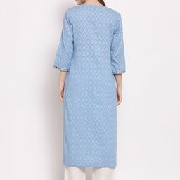 DART STUDIO Geomteric Printed Thread Work Cotton Kurta image 5