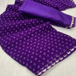 Printed Bandhani Georgette Saree-image-2
