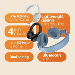 noise TWO with 50 Hours Playtime, Low latency (up to 41ms), and Dual pairing Wireless Bluetooth Headset image 2