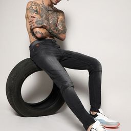 Campus Sutra Men Black Smart Slim Fit Low Distress Light Fade Stretchable Jeans-picture-16