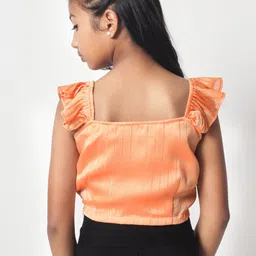 studio rasa Striped Flutter Sleeves Crop Top image 2