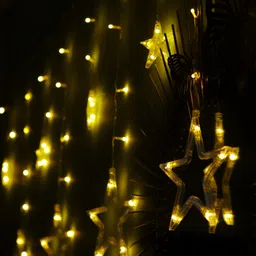 SPARK WORLD Gold Toned  Star Bulb Shaped String Lights image 2