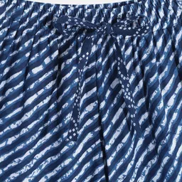 Readiprint Fashions Girls Blue Bandhani Printed Angrakha Gotta Patti Pure Cotton Kurta with Sharara image 4