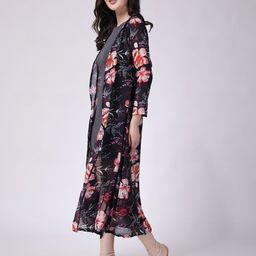 SCORPIUS Printed Georgette Open Front Longline Shrug image 4