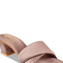 Shoetopia Self Design Open Toe Suede Block Heels image 2