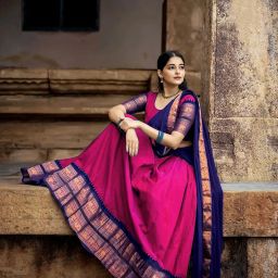 Solid Semi Stitched Lehenga Choli-image-4