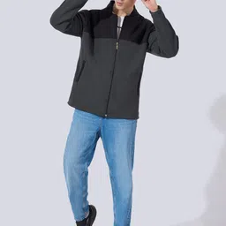 Maniac Mock Collar Loopnet Colorblocked Cotton Tailored Jacket image 5