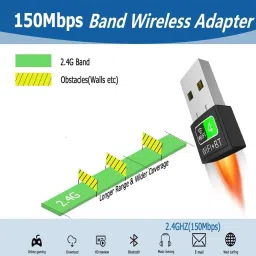 VOOCME 2 in 1 Wireless BT WiFi Dongle, Dual Band Bluetooth and WiFi Adapter for PC/Laptop/Desktop, WiFi Bluetooth Dongle (Upto 150 Mbps, 4.2GHz) Bluetooth image 4
