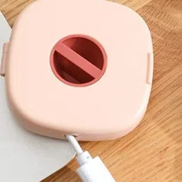 prisma collection ortable Round Rotatable Wire Cable Storage Box Data Line Box Mobile Phone Earphone Cable Organizer-image-11