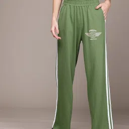 Women Solid Green Track Pants-image-25