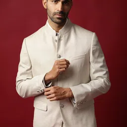 RARE RABBIT Men Elsie Tailored Fit Nehru Jacket-image-69