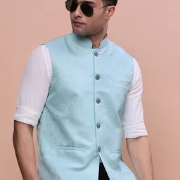 SHOWOFF Woven-Design Slim-Fit Nehru Jacket-picture-35