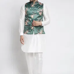 Kaifoo Men Multicolour Printed Nehru Jacket. image 2