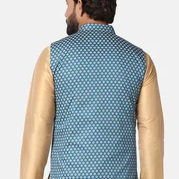 TAHVO Printed Mandarin Collar Nehru Jacket image 2