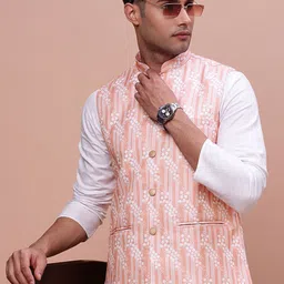 SHOWOFF Woven-Design Slim-Fit Nehru Jacket-58
