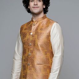 MAAHI FABS Geometric Printed Woven Nehru Jacket image 2