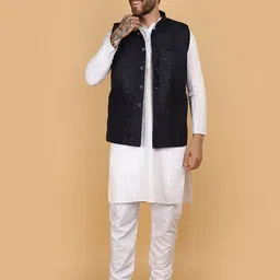 V-Mart Sequence Embellished Textured Nehru Jackets image 3