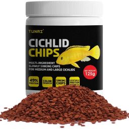 49% Protein SlowSinking Chips Specially Formulated Food for All Carnivores Fish 0.125 kg Dry Adult, New Born, Senior, Young Fish Food-24