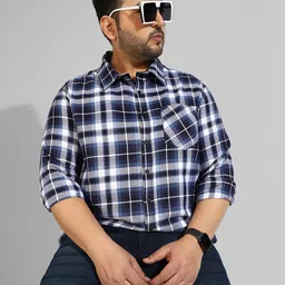 Instafab Plus Men Plus Size Classic Checked Casual Cotton Shirt-78