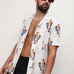 Campus Sutra Mesh Seahorse Shirt-image-97