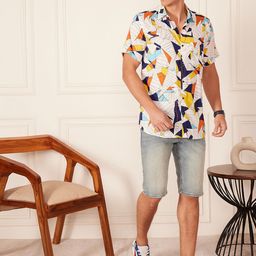 DENNISON  Smart Block Printed Casual Shirt-image-93