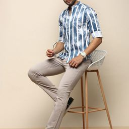 INVICTUS Sport Slim Fit Vertical Striped Cotton Casual Shirt-image-53