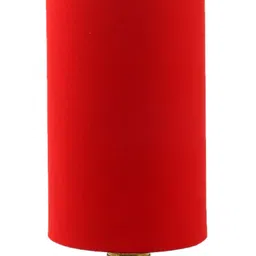 Devansh Red Cotton Table lamp with Wood Square Base image 3