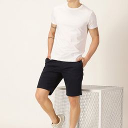 Mast & Harbour Men Navy Blue Mid-Rise Cotton Regular Shorts-image-17