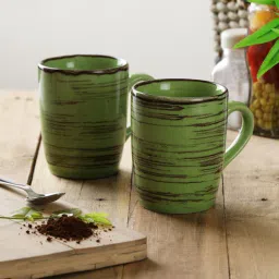 miah decor Dual Tone 300ml Green Ceramic (Set of 4) Coffee Mug-picture-19