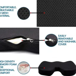sleepsia Memory Foam Coccyx Seat Memory Foam Orthopaedic Pillow Pack of 1 image 4