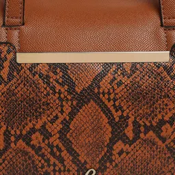 Lavie Tan Brown Python Print Pyth Viga Boxbag Shoulder Bag image 5