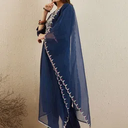 Indo Era Ethnic Motifs Embroidered Regular Aari Work Kurta with Trousers & With Dupatta image 2