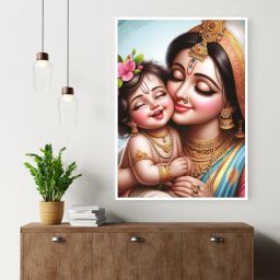 baby krishna Digital Reprint 19 inch x 13 inch Painting-image-98