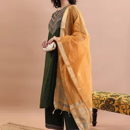 Vishudh Ethnic Motifs Yoke Design Regular Kurta With Palazzos & Dupatta image 5
