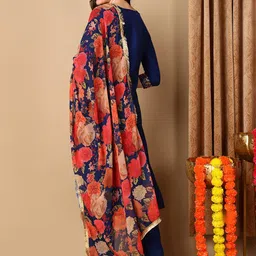 AHIKA Ethic Motifs Embroidered Regular Thread Work Kurta with Trousers & Dupatta image 5