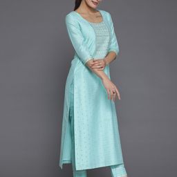 Libas Ethnic Motifs Embroidered Regular Thread Work Kurta with Trouser & Dupatta image 5