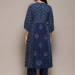 Biba Ethnic Motifs Printed Sequinned A-Line Kurta with Palazzos & With Dupatta image 5