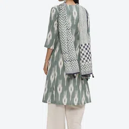 Biba Abstract Printed A-Line Kurta with Palazzos & Dupatta image 5