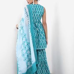 KETCH Ethnic Motifs Printed Kurta With Sharara & Dupatta image 5