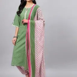 WineRed Floral Printed Regular Pure Cotton Kurta With Salwar & With Dupatta image 5