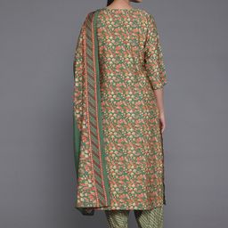 Libas Floral Printed Regular Mirror Work Kurta with Salwar & Dupatta image 5