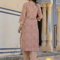Varanga Ethnic Motifs Printed Regular Thread Work Kurta with Palazzo & Dupatta image 5