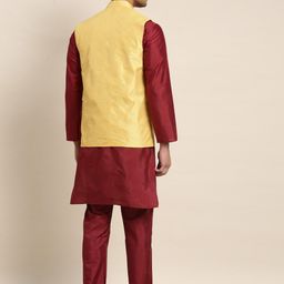SOJANYA Manadrin Collar Kurta with Pyjamas & Nehru Jacket image 5