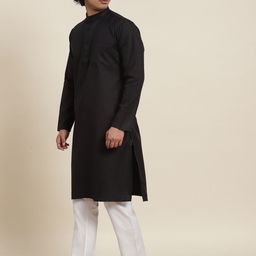 SOJANYA Mandarin Collar Regular Kurta With Pyjamas & Nehru Jacket image 5